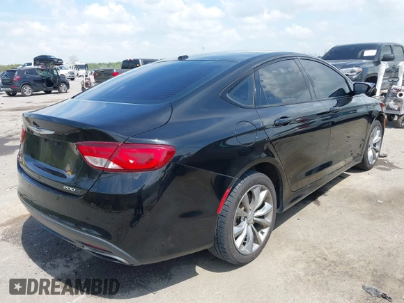 2015 Chrysler 200 S with VIN 1C3CCCBB8FN681822, listed as a IAAI auction lot 41885183 with 123,640 mi miles and . Bid and sale history available at DreamBid. Image 4.