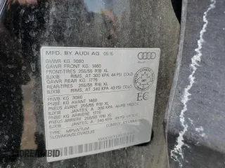 2015 Audi Q7 3.0L with VIN WA1CGCFE6FD026921, listed as a Copart auction lot 63075184 with 96,152 mi miles and Salvage Title. Bid and sale history available at carsss.com. Image 13.