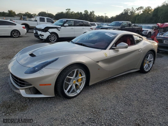 2014 Ferrari F12berlinetta with VIN ZFF74UFAXE0202704, listed as a Copart auction lot 73676684 with NaN miles and Salvage Title. Bid and sale history available at carsss.com. Image 1.