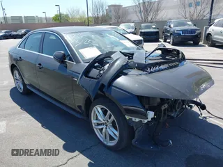 2021 Audi A4 S line Premium with VIN WAUDAAF44MA054560, listed as a IAAI auction lot 41165005 with 31,548 mi miles and . Bid and sale history available at DreamBid. Image 1.