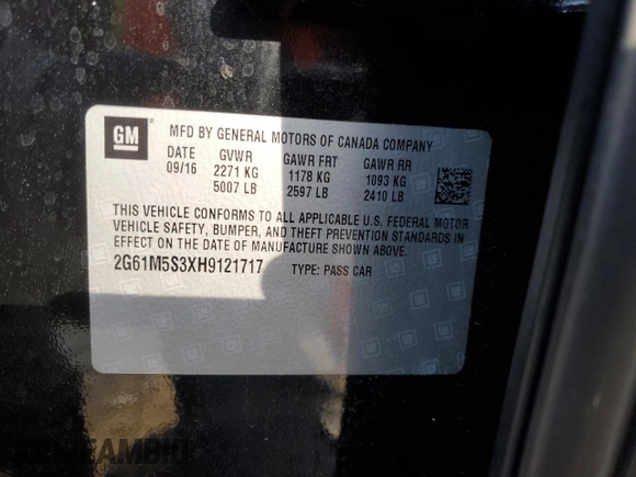 2017 Cadillac XTS Luxury z VIN 2G61M5S3XH9121717, wystawiony jako Copart lot #54162975 z przebiegiem 117 931 mil mil oraz Szkoda całkowita • Salvage title. Historia ofert i sprzedaży dostępna na DreamBid. Obrazek 12.
