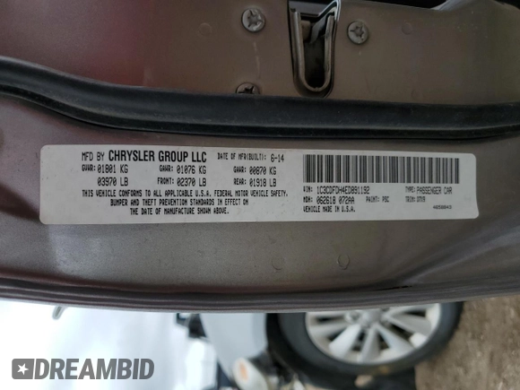2014 Dodge Dart Aero with VIN 1C3CDFDH4ED891192, listed as a Copart auction lot 49463215 with 193,769 mi miles and Salvage Title. Bid and sale history available at carsss.com. Image 15.