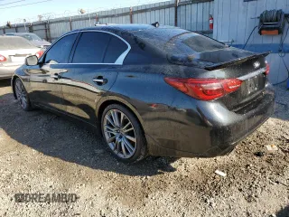 2019 Infiniti Q50 RED SPORT 400 with VIN JN1FV7AP7KM760554, listed as a Copart auction lot 83798944 with 76,401 mi miles and Salvage Title. Bid and sale history available at carsss.com. Image 2.