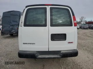 2019 GMC Savana Cargo Van with VIN 1GTW7AFGXK1348515, listed as a Copart auction lot 43860155 with 202,157 mi miles and Salvage Title. Bid and sale history available at carsss.com. Image 6.