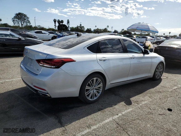 2018 Genesis G80 3.8L with VIN KMHGN4JE7JU231002, listed as a Copart auction lot 47251475 with 50,674 mi miles and Salvage Title. Bid and sale history available at carsss.com. Image 3.