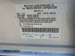 2012 Mazda 6 i Touring with VIN 1YVHZ8DH8C5M22199, listed as a Copart auction lot 41586015 with 141,535 mi miles and Salvage Title. Bid and sale history available at DreamBid. Image 14.