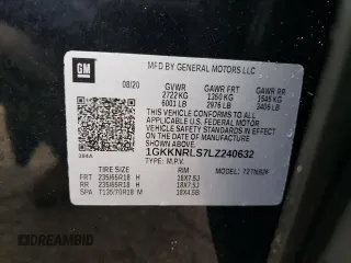 2020 GMC Acadia SLE with VIN 1GKKNRLS7LZ240632, listed as a Copart auction lot 52028205 with 51,767 mi miles and Salvage title. Bid and sale history available at DreamBid. Image 13.