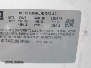 2012 Chevrolet Malibu 1FL with VIN 1G1ZA5EU2CF394365, listed as a IAAI auction lot 42130060 with 100,427 mi miles and . Bid and sale history available at DreamBid. Image 9.