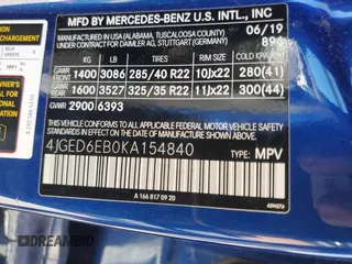 2019 Mercedes-Benz GLE 43 AMG z VIN 4JGED6EB0KA154840, wystawiony jako Copart lot #52171655 z przebiegiem 37 764 mil mil oraz Szkoda całkowita • Salvage title. Historia ofert i sprzedaży dostępna na DreamBid. Obrazek 13.