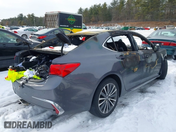 2018 Acura TLX Advance with VIN 19UUB3F75JA003734, listed as a IAAI auction lot 41430031 with 85,000 mi miles and . Bid and sale history available at DreamBid. Image 4.