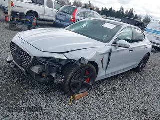 2019 Genesis G70 3.3T Advanced with VIN KMTG74LE6KU014118, listed as a IAAI auction lot 41752512 with 51,817 mi miles. Bid and sale history available at carsss.com. Image 2.