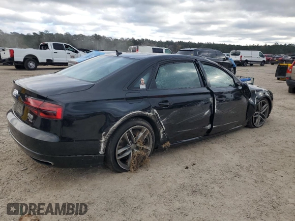 2017 Audi A8 Sport with VIN WAU43AFD4HN005979, listed as a Copart auction lot 48757375 with 148,350 mi miles and Salvage Title. Bid and sale history available at DreamBid. Image 3.