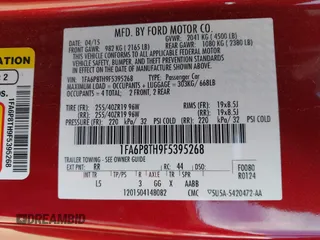 2015 Ford Mustang EcoBoost with VIN 1FA6P8TH9F5395268, listed as a IAAI auction lot 41616159 with Not Provided miles and . Bid and sale history available at carsss.com. Image 9.