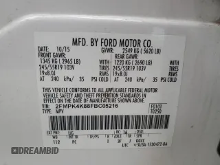 2015 Ford Edge Titanium z VIN 2FMPK4K88FBC05216, wystawiony jako Copart lot #56523475 z przebiegiem 156 558 mil mil oraz Szkoda całkowita • Salvage title. Historia ofert i sprzedaży dostępna na DreamBid. Obrazek 13.