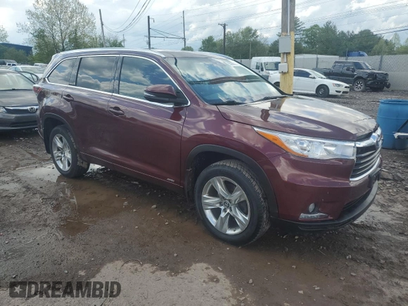 2016 Toyota Highlander Limited with VIN 5TDDCRFH8GS017730, listed as a Copart auction lot 55986315 with 71,593 mi miles and Clean title. Bid and sale history available at DreamBid. Image 4.