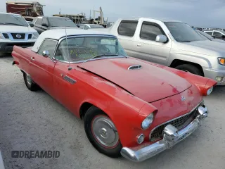 1955 Ford Thunderbird with VIN P5FH232488, listed as a Copart auction lot 76205064 with 5,608 mi miles and Salvage Title. Bid and sale history available at DreamBid. Image 4.