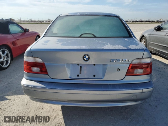 2002 BMW 5 Series 530iA with VIN WBADT63442CH99647, listed as a Copart auction lot 76080444 with 0 mi miles and Salvage Title. Bid and sale history available at carsss.com. Image 6.