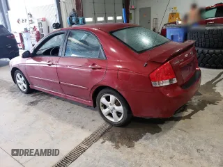2008 Kia Spectra EX with VIN KNAFE121985020976, listed as a Copart auction lot 52587494 with 82,375 mi miles and Salvage Title. Bid and sale history available at carsss.com. Image 2.