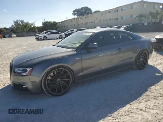 2015 Audi S5 Premium Plus with VIN WAUCGAFR1FA055268, listed as a Copart auction lot 45244405 with 46,996 mi miles and Salvage Title. Bid and sale history available at carsss.com. Image 1.