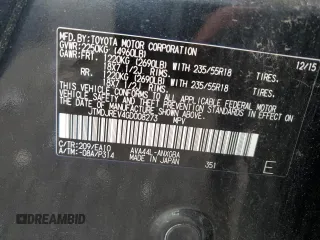 2016 Toyota RAV4 Limited with VIN JTMDJREV4GD008273, listed as a Copart auction lot 55417875 with 196,195 mi miles and Salvage title. Bid and sale history available at DreamBid. Image 13.