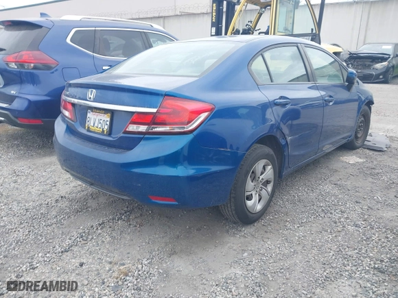 2015 Honda Civic Sedan LX with VIN 19XFB2F5XFE220989, listed as a IAAI auction lot 41739110 with 116,406 mi miles. Bid and sale history available at carsss.com. Image 4.