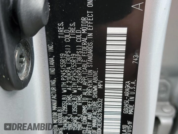 2012 Toyota Highlander Limited with VIN 5TDDK3EH5CS163532, listed as a Copart auction lot 50511525 with 137,489 mi miles and Salvage Title. Bid and sale history available at carsss.com. Image 13.