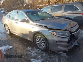 2016 Kia Optima LX with VIN 5XXGT4L39GG014281, listed as a IAAI auction lot 41367750 with 102,683 mi miles. Bid and sale history available at carsss.com. Image 1.