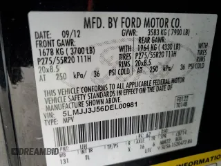 2013 Lincoln Navigator z VIN 5LMJJ3J56DEL00981, wystawiony jako Copart lot #84135504 z przebiegiem 143 193 mil mil oraz Szkoda całkowita • Salvage title. Historia ofert i sprzedaży dostępna na DreamBid. Obrazek 13.