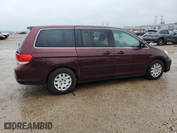 2008 Honda Odyssey LX with VIN 5FNRL38258B080964, listed as a Copart auction lot 59221895 with 168,359 mi miles and Salvage title. Bid and sale history available at DreamBid. Image 3.