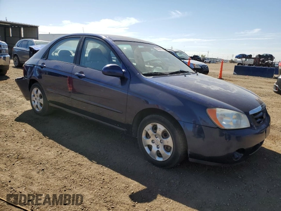 2006 Kia Spectra EX with VIN KNAFE121965253446, listed as a Copart auction lot 53084675 with 195,488 mi miles and Salvage Title. Bid and sale history available at DreamBid. Image 4.