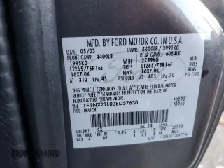 2003 Ford Super Duty F-250 XL with VIN 1FTNX21L03ED57630, listed as a Copart auction lot 73655974 with Not Provided miles and Non Repairable. Bid and sale history available at carsss.com. Image 13.
