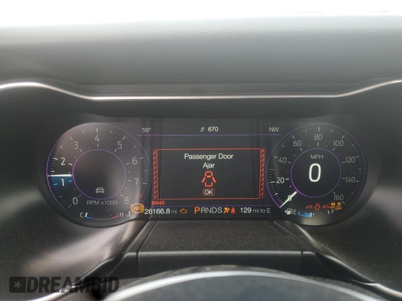 2023 Ford Mustang GT with VIN 1FA6P8CF7P5307172, listed as a Copart auction lot 59307055 with 26,166 mi miles and Salvage title. Bid and sale history available at DreamBid. Image 9.