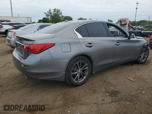 2015 Infiniti Q50 with VIN JN1BV7AP5FM356012, listed as a Copart auction lot 57848185 with 98,204 mi miles and Salvage title. Bid and sale history available at DreamBid. Image 3.