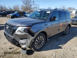 2022 Nissan Armada SL with VIN JN8AY2BA7N9393422, listed as a Copart auction lot 47361775 with 51,900 mi miles and Clean Title. Bid and sale history available at carsss.com. Image 1.