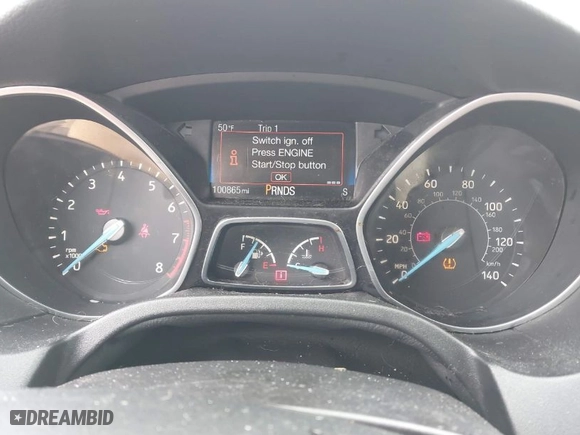 2015 Ford Focus Titanium with VIN 1FADP3N23FL293432, listed as a IAAI auction lot 41929774 with 100,865 mi miles. Bid and sale history available at carsss.com. Image 7.