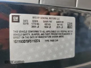 2015 Chevrolet Corvette 1LT z VIN 1G1YA3D79F5116374, wystawiony jako Copart lot #57310375 z przebiegiem 10 591 mil mil oraz Szkoda całkowita • Salvage title. Historia ofert i sprzedaży dostępna na DreamBid. Obrazek 12.