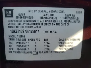 2006 GMC Envoy SLE with VIN 1GKET16S766125647, listed as a Copart auction lot 74894724 with 162,905 mi miles and Salvage Title. Bid and sale history available at DreamBid. Image 12.