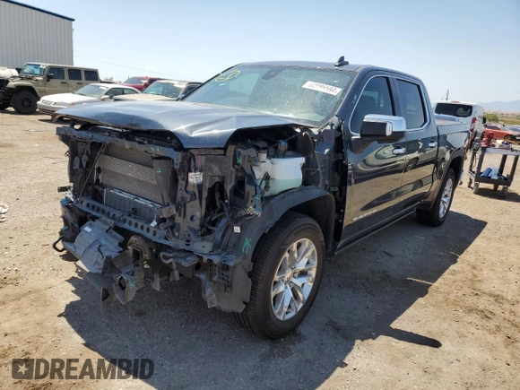 2021 GMC Sierra 1500 Limited SLT with VIN 1GTU9DET3MZ258631, listed as a Copart auction lot 62086594 with 59,139 mi miles and Salvage Title. Bid and sale history available at carsss.com. Image 1.
