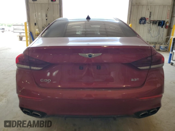 2018 Genesis G80 Sport with VIN KMHGN4JB3JU280347, listed as a Copart auction lot 57339575 with 71,023 mi miles and Salvage title. Bid and sale history available at DreamBid. Image 6.