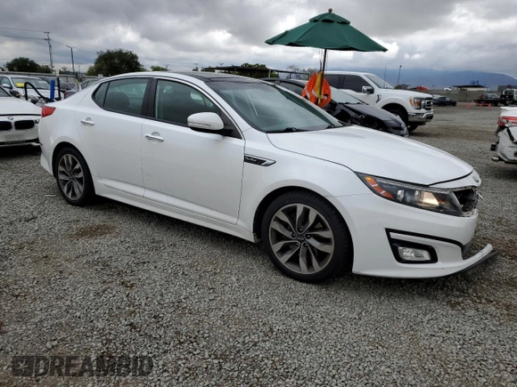 2015 Kia Optima SX Turbo with VIN 5XXGR4A65FG426823, listed as a Copart auction lot 55662665 with 102,829 mi miles and Salvage title. Bid and sale history available at DreamBid. Image 4.