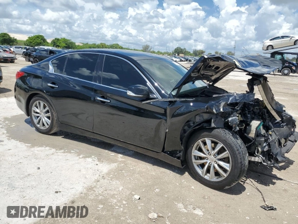 2014 Infiniti Q50 Premium with VIN JN1BV7AP1EM688303, listed as a Copart auction lot 60637845 with 160,017 mi miles and Salvage title. Bid and sale history available at DreamBid. Image 4.