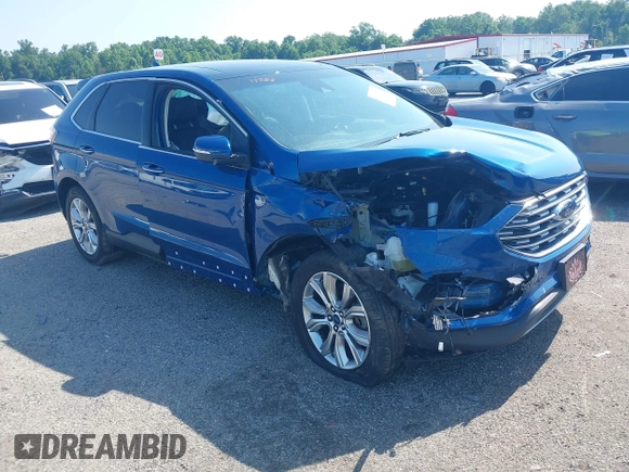 2020 Ford Edge Titanium with VIN 2FMPK4K96LBA55482, listed as a IAAI auction lot 42557716 with 61,509 mi miles and . Bid and sale history available at DreamBid. Image 1.