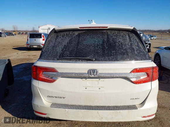 2018 Honda Odyssey Elite with VIN 5FNRL6H97JB039191, listed as a IAAI auction lot 41625687 with 54,363 mi miles and . Bid and sale history available at DreamBid. Image 16.