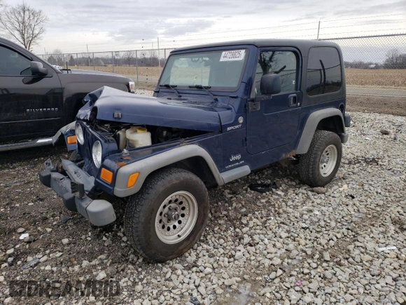 2006 Jeep Wrangler Sport with VIN 1J4FA49S16P710232, listed as a Copart auction lot 44728825 with 134,218 mi miles and Clean Title. Bid and sale history available at carsss.com. Image 1.