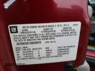 2005 Pontiac Aztek z VIN 3G7DA03E15S520972, wystawiony jako Copart lot #78204313 z przebiegiem 237 627 mil mil oraz Nie do naprawy. Historia ofert i sprzedaży dostępna na DreamBid. Obrazek 13.