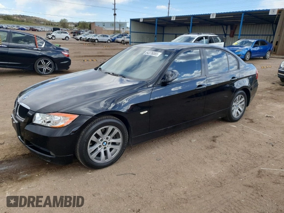 2007 BMW 3 Series 328i with VIN WBAVA33517KX74605, listed as a Copart auction lot 54376065 with 128,773 mi miles and Salvage Title. Bid and sale history available at DreamBid. Image 1.