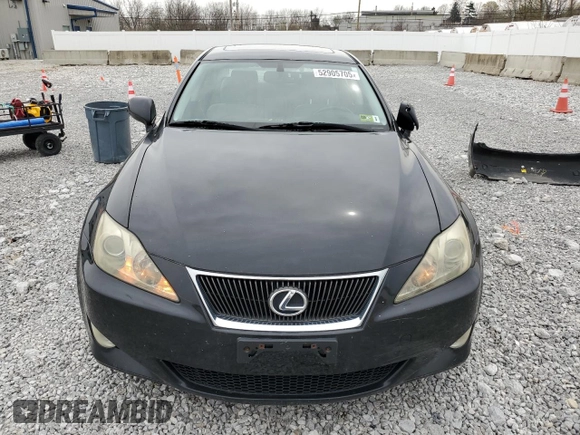 2006 Lexus IS 250 with VIN JTHCK262862007334, listed as a Copart auction lot 52905705 with 210,695 mi miles and Salvage Title. Bid and sale history available at DreamBid. Image 5.