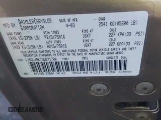 2003 Jeep Liberty Sport z VIN 1J4GL48K73W671700, wystawiony jako IAAI lot #42222189 z przebiegiem 237 970 mil mil oraz . Historia ofert i sprzedaży dostępna na DreamBid. Obrazek 9.