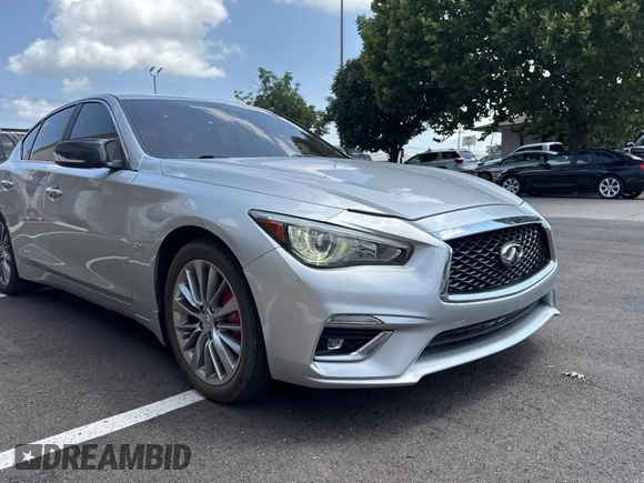 2018 Infiniti Q50 Luxe with VIN JN1EV7AP6JM350970, listed as a Copart auction lot 65393755 with 108,287 mi miles and Clean title. Bid and sale history available at DreamBid. Image 1.
