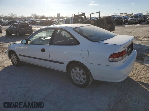 1999 Honda Civic DX with VIN 1HGEJ6120XL031958, listed as a Copart auction lot 42166565 with 69,457 mi miles and Clean Title. Bid and sale history available at carsss.com. Image 2.